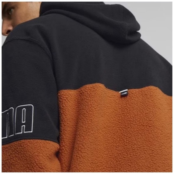 PUMA • Warm Chestnut Power Winterized F2 Logo Full-Zip Hoodie Sweatshirt Jacket - Picture 6 of 9
